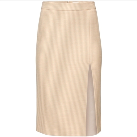 ARITZIA WILFRED PATIO MIDI SKIRT HOUNDSTOOTH 6 - Picture 4 of 12